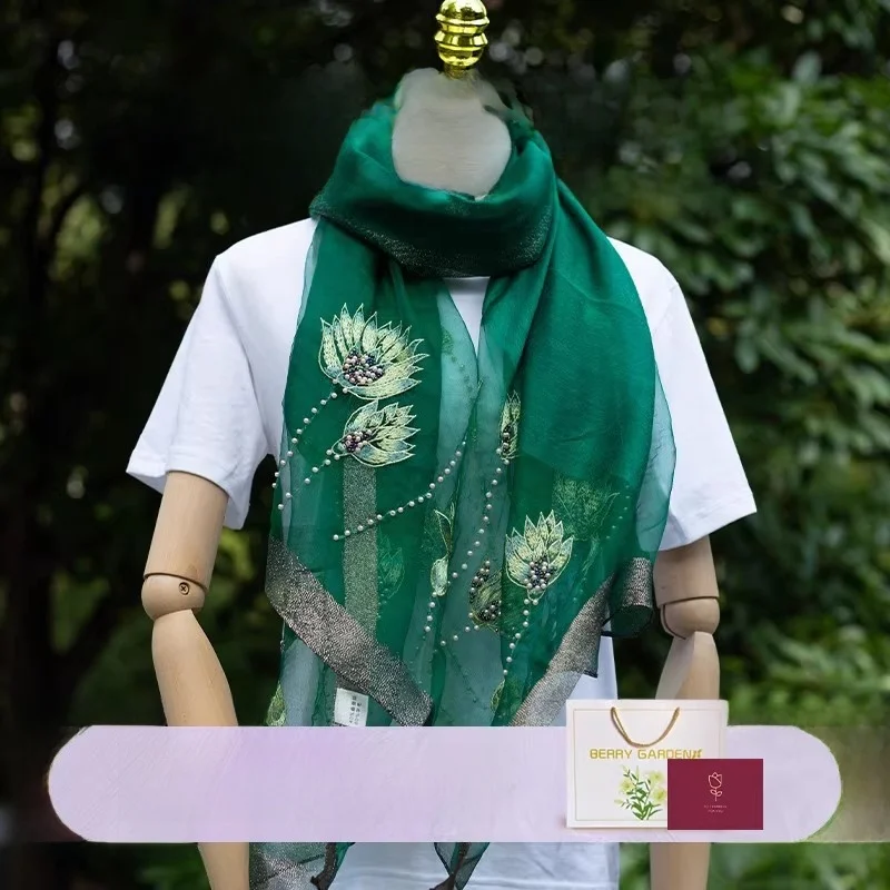 berry-garden-pearlescent-silk-scarf-for-women-elderly-spring-autumn-high-end-luxury-gift-box-chinese-style-embroidered-rectangle
