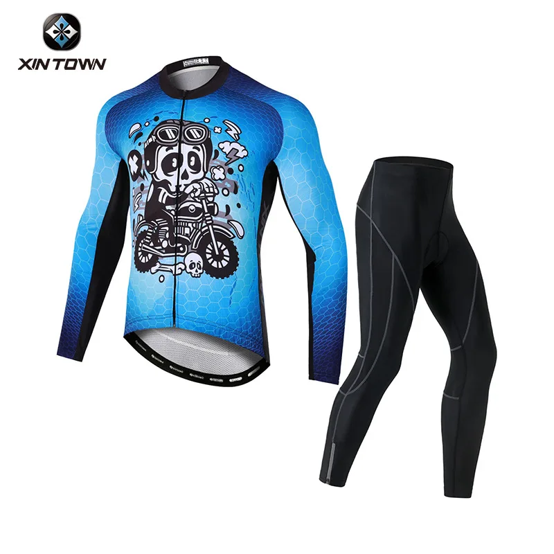

XINTOWN Cheshou New Summer Men's Long Sleeve Cycling Suit Racing Bike Clothing