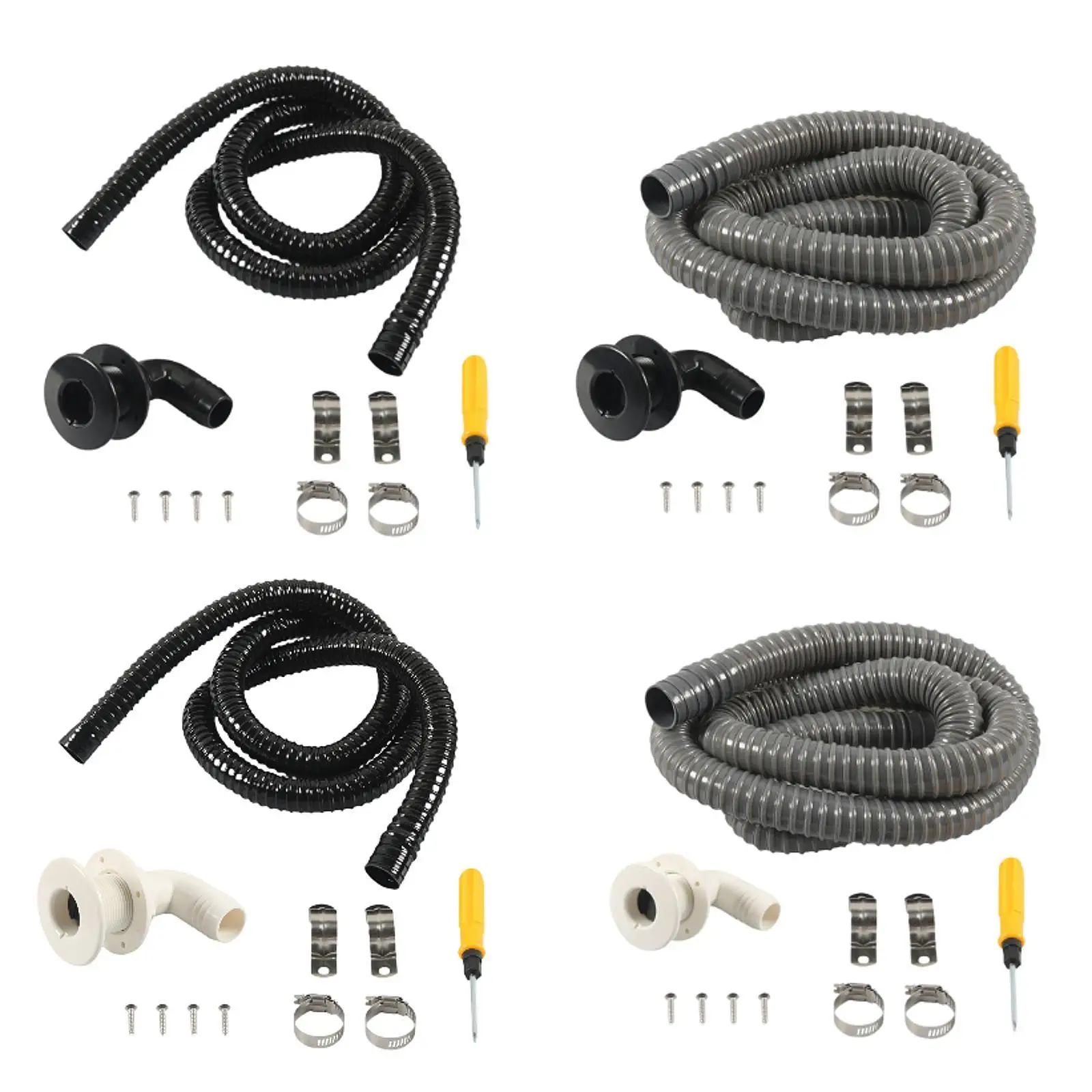 

Flexible 1-1/8 Inch Bilge Pump Hose ABS Material Marine Drainage Kit for Boat Cabin Water Removal
