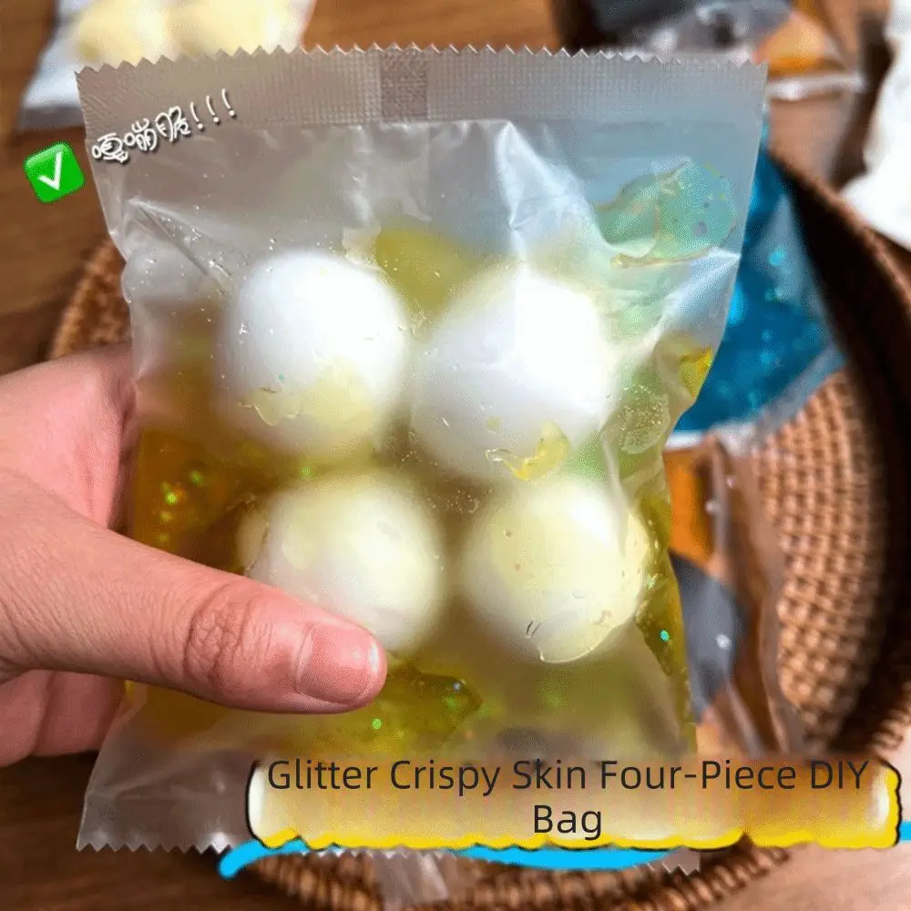 Wax Coating Crispy Handmade Ball Round Ball Handmade Sensory Dumpling Squishy Crunch Sound Pinch Fidget Squeeze Bag Desktop Gift
