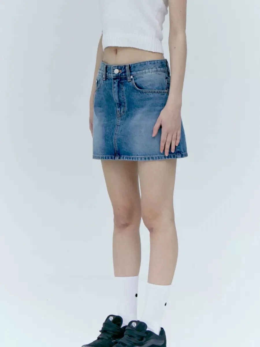 

Pure Color ket Printed Denim Skirt Women's Sweet And Spicy Bodycon ort Skirt Stand Fit A-Line Cotton 00%