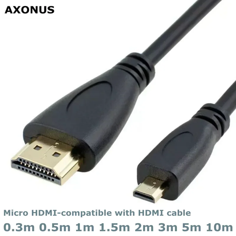 

0.3-10m Micro HDMI-Compatible to HDMI-compatible Male Adapter Cable For GoPro Sony A5100 A6000 A6300 Camera, Asus ZenBook Laptop