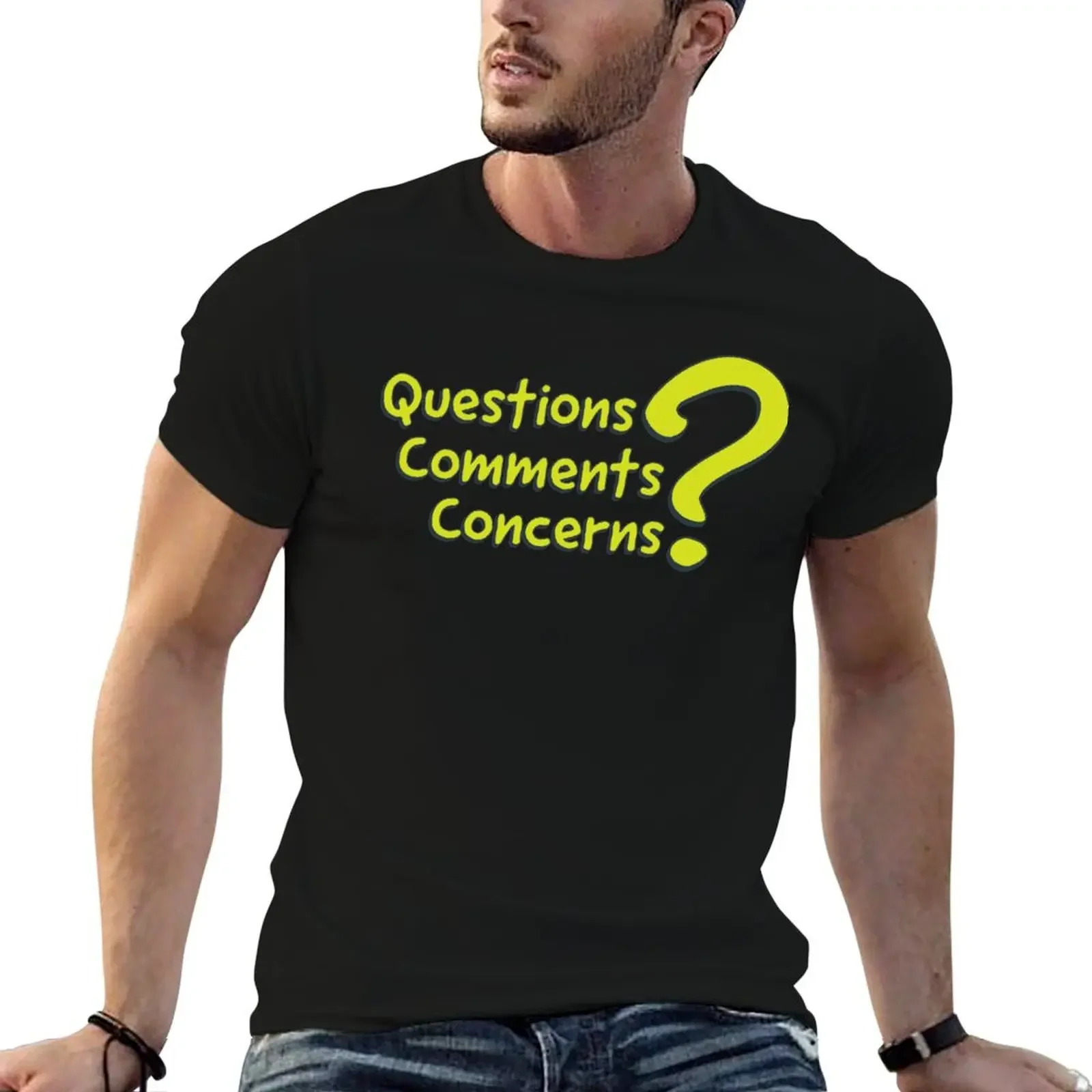 Questions, Comments, Concerns? T-Shirt summer top customs design your own vintage clothes plus size clothes mens t shirt