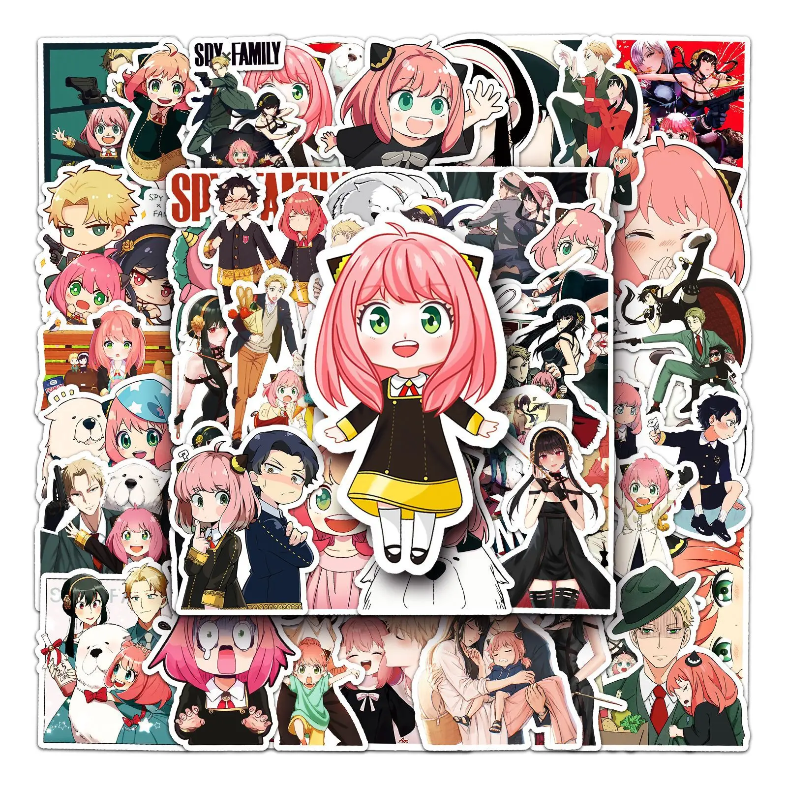 Autocollants de famille espion, 50 pièces, autocollants d'animaux de dessin animé pour Scrapbooking, valise d'ordinateur portable, autocollant étanche, jouet pour enfant