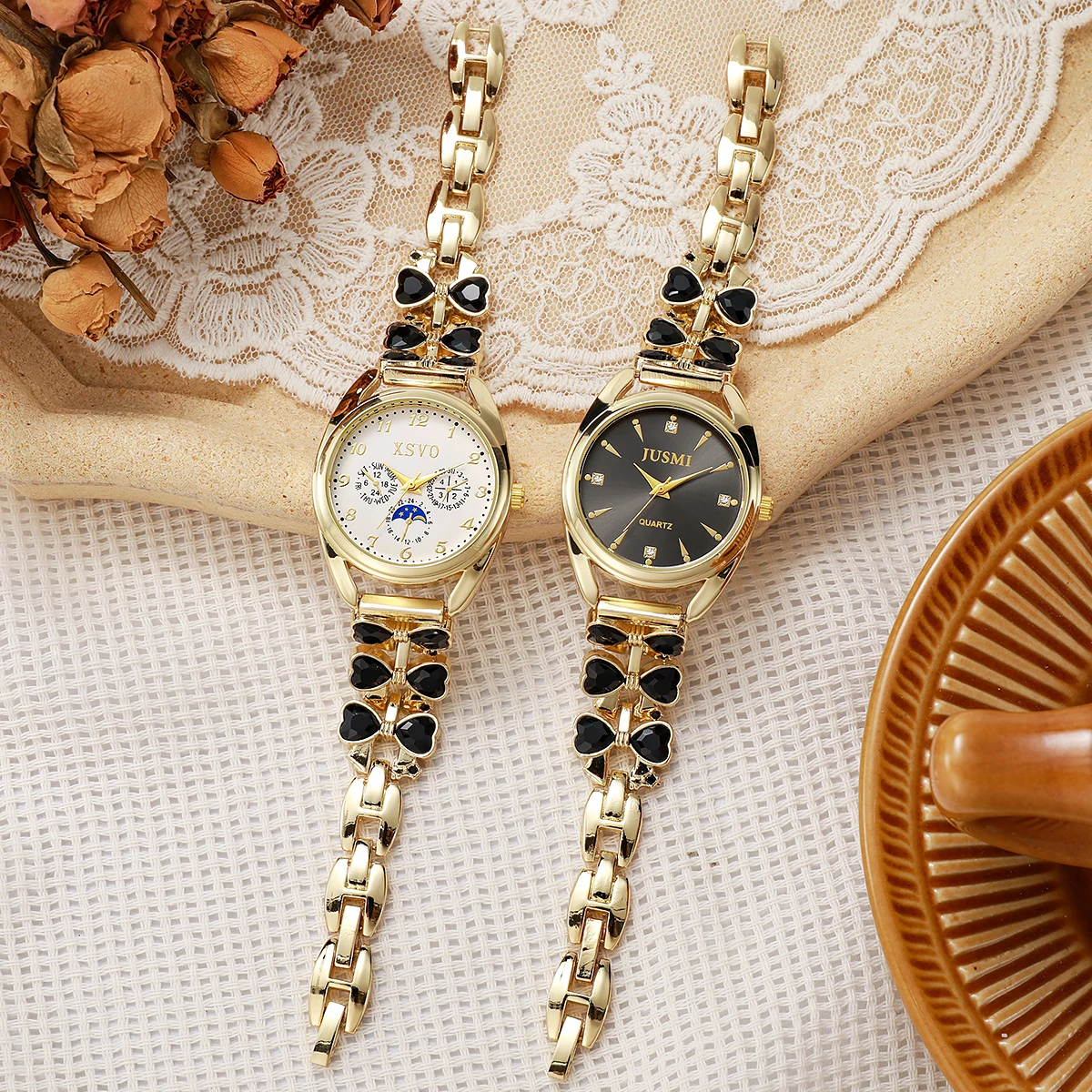 حزام عصري وشخصي وخفيف فاخر على شكل قلب، ساعة كوارتز للسيدات بمقياس ماسي، مناسب للارتداء اليومي وChri