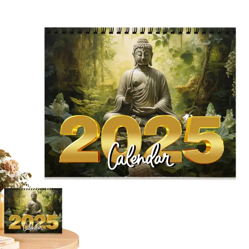 2025 Wall Calendars Buddha Print 2025 12 Months Calendar Holiday Calendar Decorative Yearly Wall Calendar Work Calendar For Wall