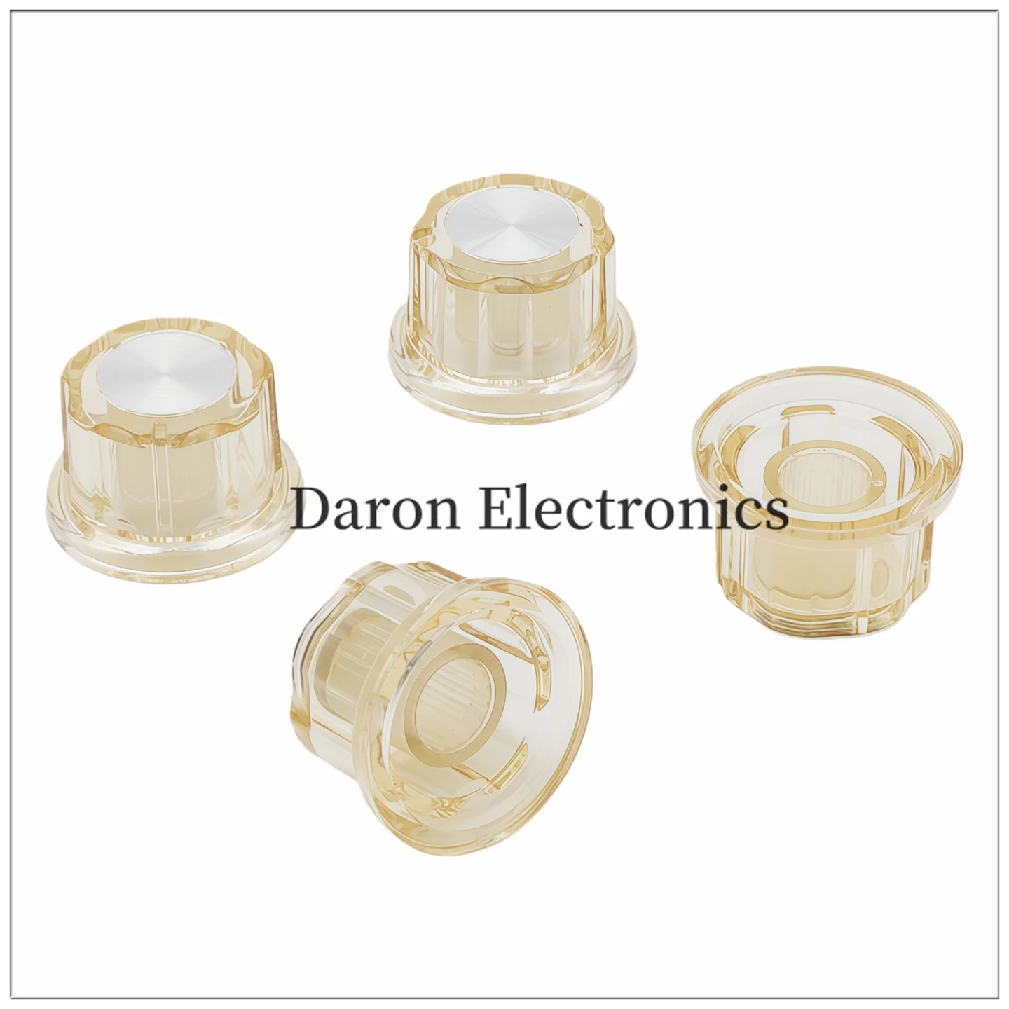Plastic aluminum disc knob 18.5*11.5mm perforation 6mm light brown rotating adjustment cap