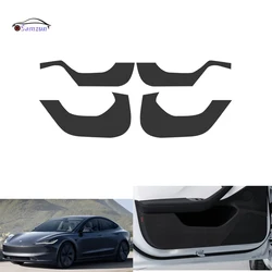 For Tesla Model 3 Model3 Highland 2024 Car Door Anti Kick Dirt Pad Leather Protector Interior Mat Styling Sticker Accessories