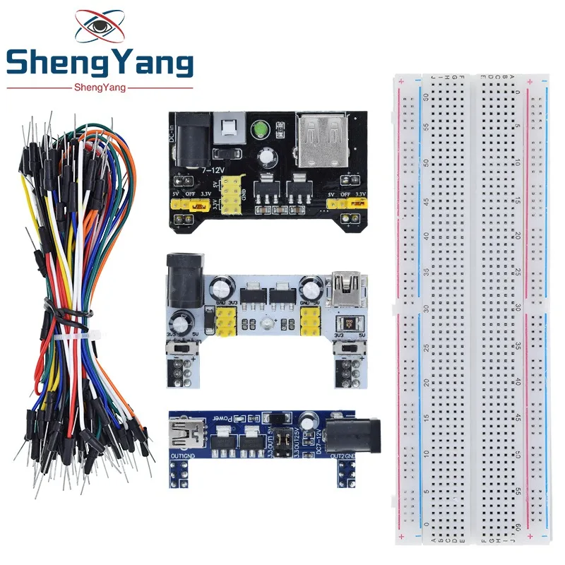 TZT MB-102 MB102 Breadboard 400 830 Point 65 Jumper Wires Solderless PCB Bread Board Test Develop DIY for Arduino Power Module image 4
