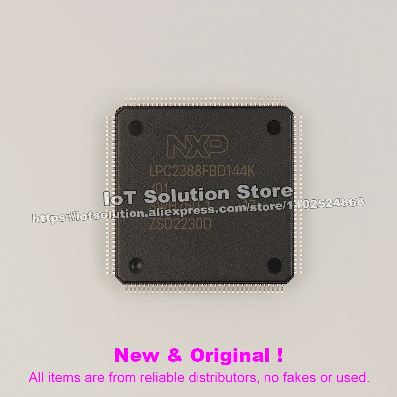 LPC2388FBD144K ARM7 with 512 kB flash, 98 kB SRAM, Ethernet, USB 2.0 Device/Host/OTG, CAN, and 10-bit ADC