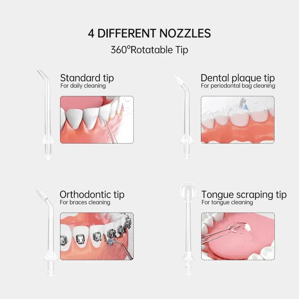Portable IPX7 Waterproof Cordless Denta Faucet Water Jet Floss Portable Denta Water Flosser