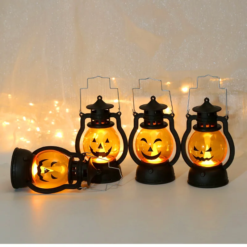 Small LED Lights For Halloween Decoration Battery Powered Pumpkin Lamp Halloween Party Home Decor Electronic Candle Hand Lantern