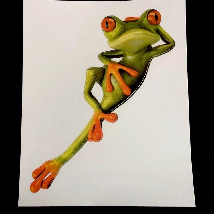 ZK20 Popular Cartoon Car Sticker Lovely 3D Frogs Automobiles Motorcycles Accessories Colorful Pvc Decal Cover Scratches,13cm