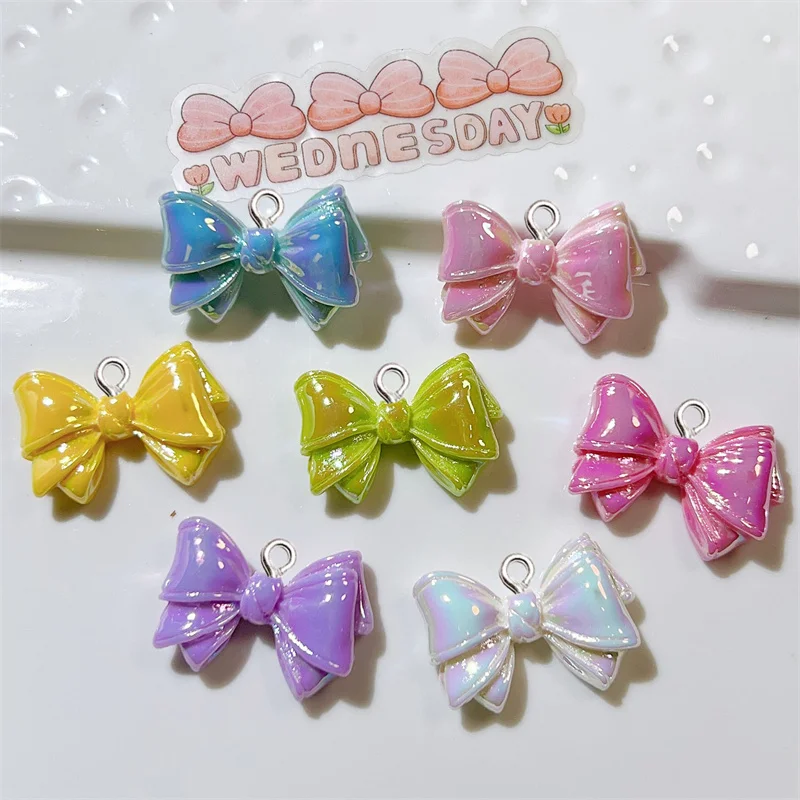 

10Pcs Color Bow Tie Resin Charms Women Earrings Necklace Decor Pendant Keychain Brcaelet DIY Accessories Jewelry Making Supplies