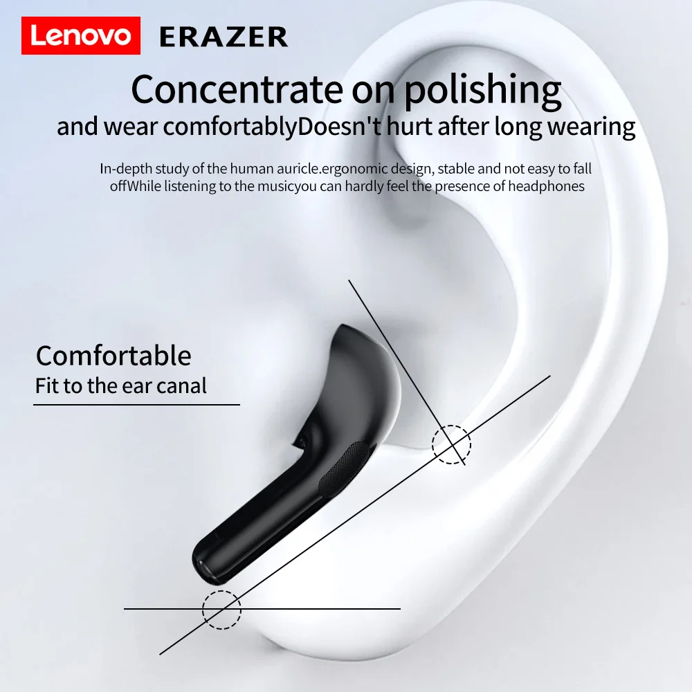 Lenovo ERAZER HT38 Wireless Earphones TWS Noise Reduction High Sound Quality 230mah Battery Headphone with MicrophoneFor Phone