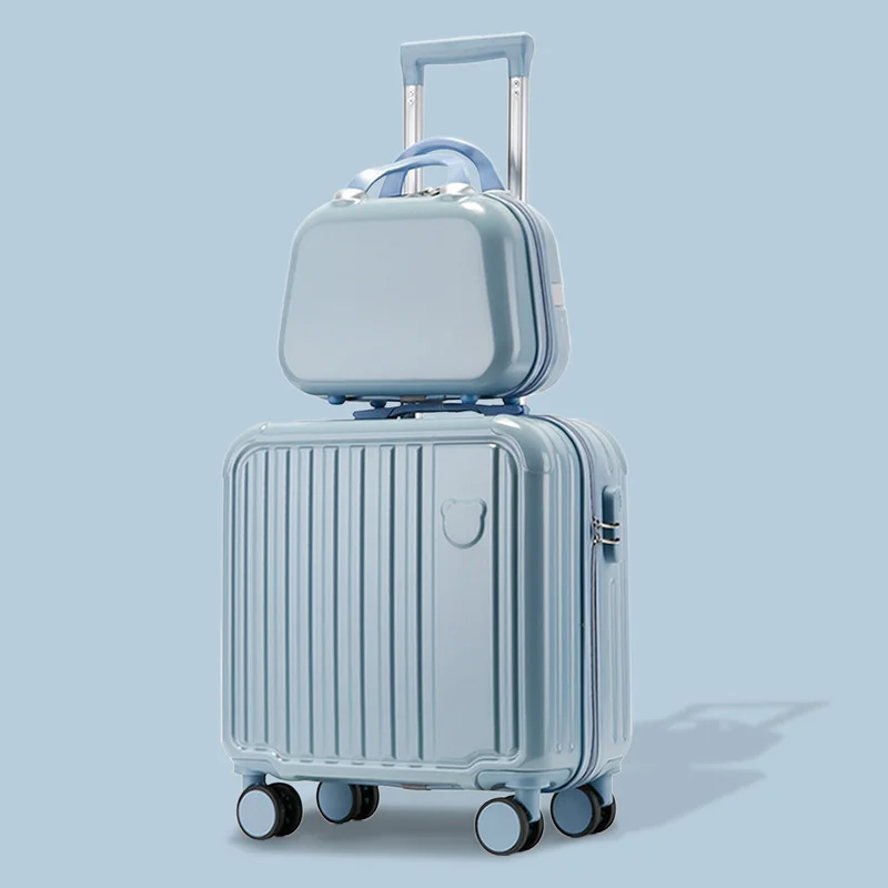 

18 Inch Luggage Carrier Bear Cartoon Design ABS Suitcase with Silent 360 Degree Wheels Password Lock for Kids Children Travel