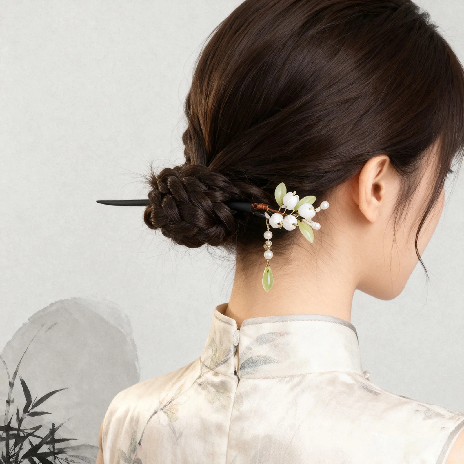Hairpin White Green Lily Desig - огляд і ціна Women Accessories Shop Design