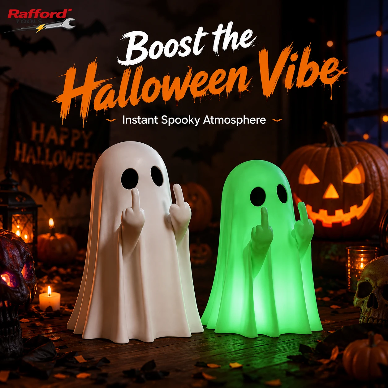 Cute Middle Finger Ghost Statue, Small Halloween Decor for Home, Centerpiece for Coffee Table, Adorable Horror Figure S851e4064861843838a2fafa59e57a416x