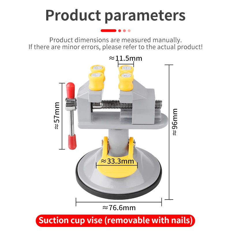 LUXIANZI Mini Adjustable Fixed Small Table Bench Vise For Engraving Wood Fixed Hand Tool 360 Degree Rotation Suction Cup Pliers