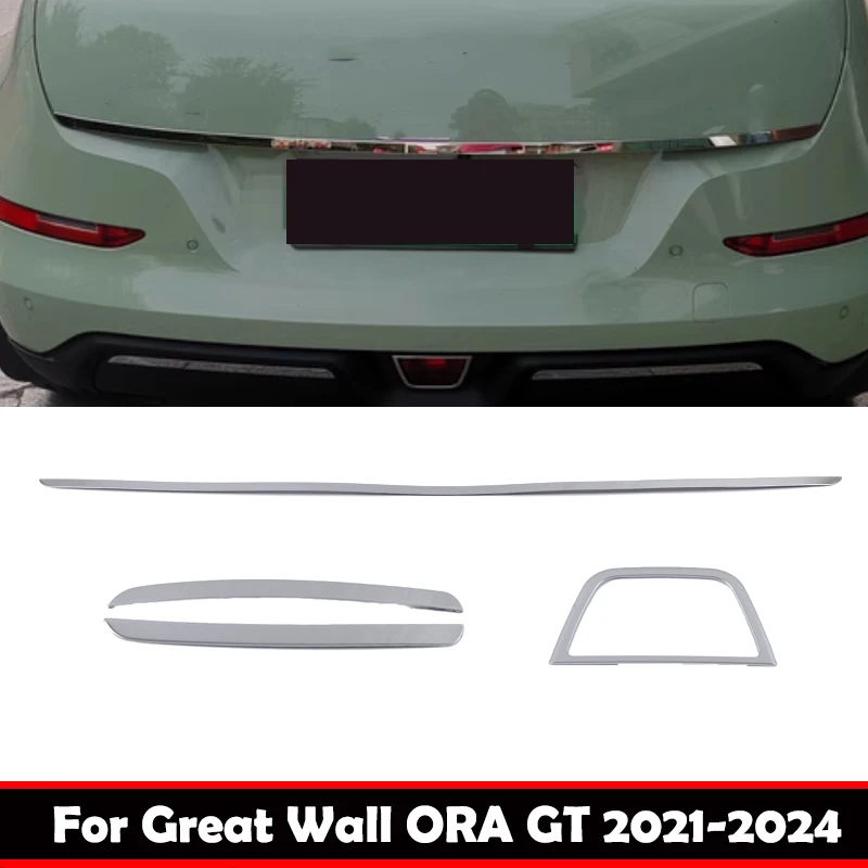 For Great Wall ORA GT 2021-2024 Stainless Car Break Light Trim Bumper Trim Rear Door Trim Sticker Frame Exterior Accessories