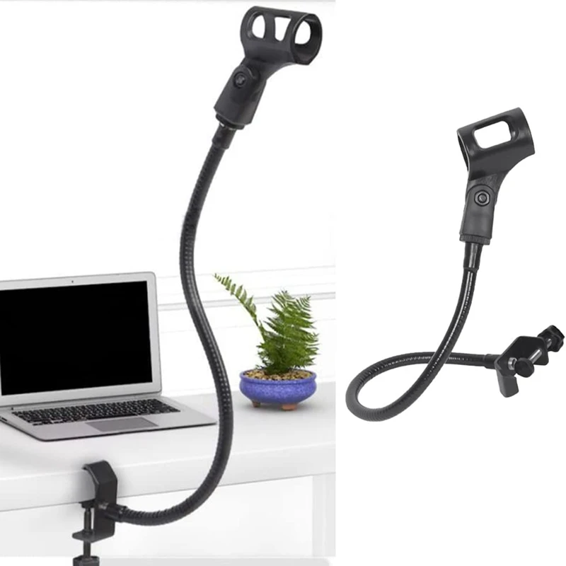 T85C-2X Microphone Stand 360 Degree Flexible Gooseneck Microphone Stand Adjustable Desk Mic Arm Stand With Clip