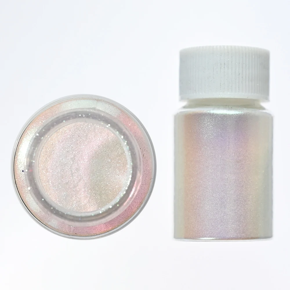 10g/bottiglia Chameleon Pearl Glitter per unghie polvere bianca Super Fine Glitter Mica Peal Pigment DIY Chrome Manicure Chameleon Powder