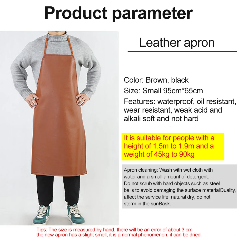 Double Layers Thickened Apron Kitchen Waterproof Vinyl Apron Oil Proof PVC Aprons Wear Resistant for Dishwashing Fishing Lab