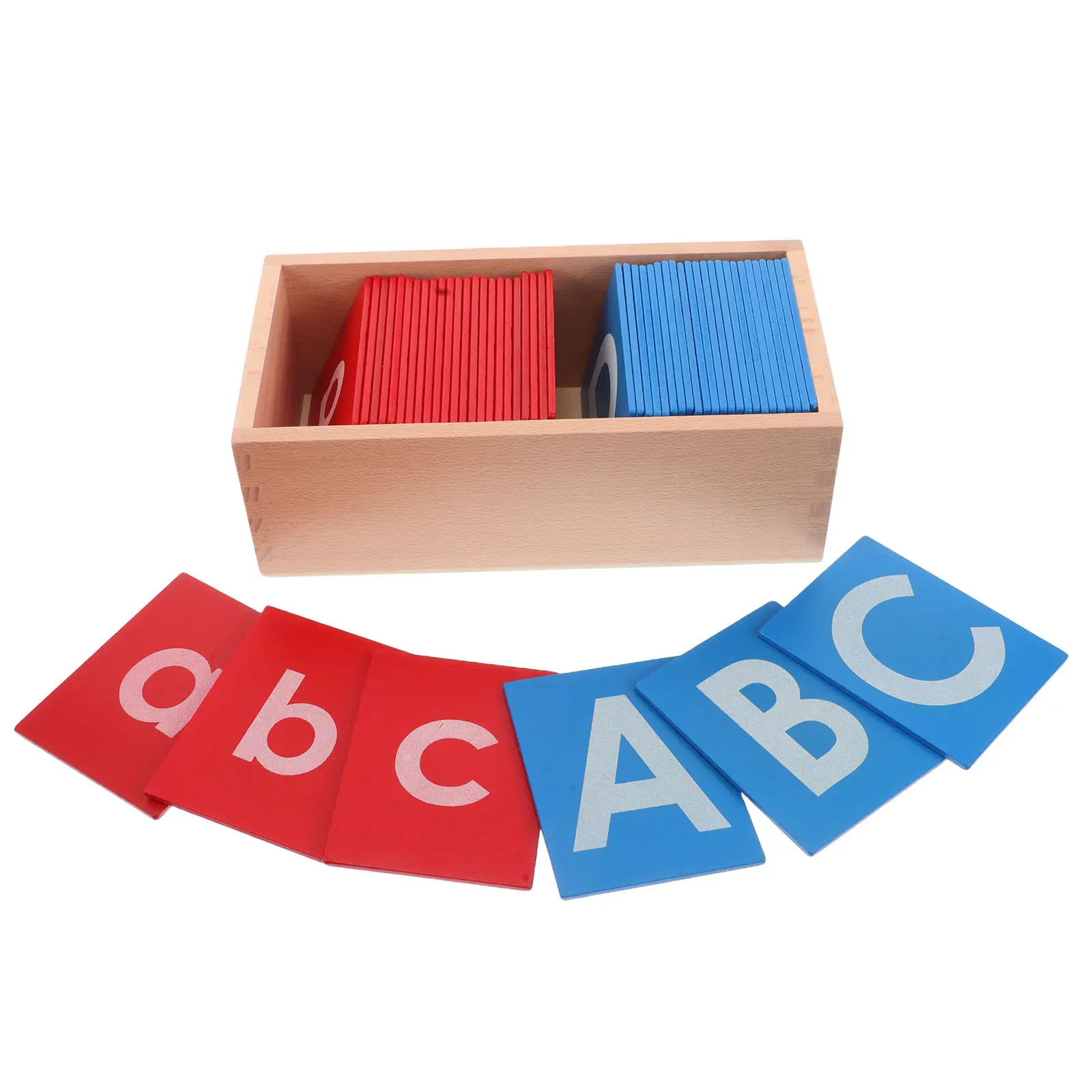 1Set Montessori Educational Supplies Red Blue Sandpaper Alphabet Board Children Language Learning Preschool Kindergarten