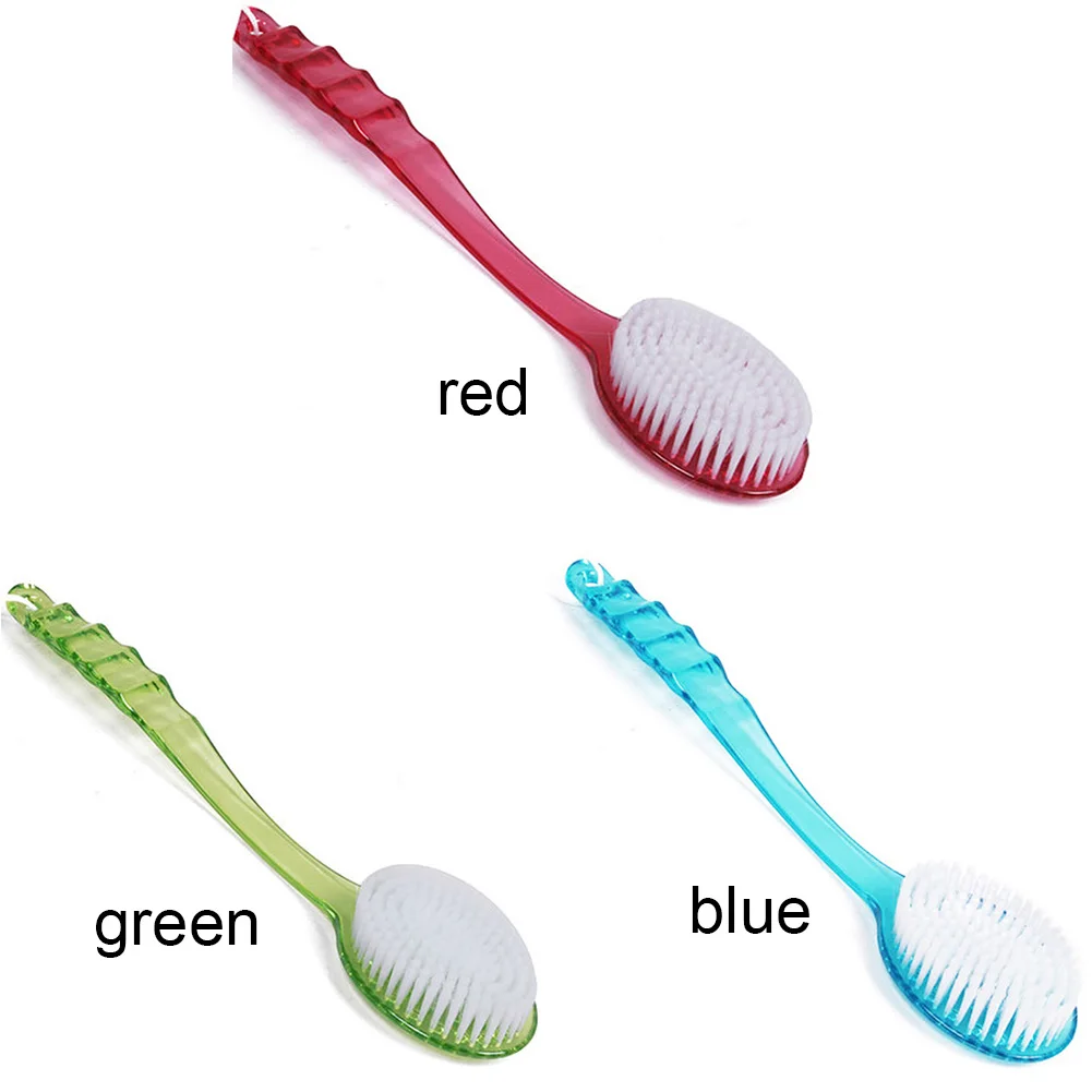 Long Handle Bath Brush Scrub Skin Massage Health Care Shower Reach Feet Rubbing Brush Body Exfoliation Brushes Red