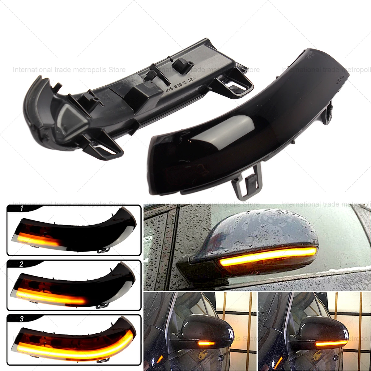 2pcs For VW GOLF 5 GTI V MK5 Jetta Passat B5.5 B6 Sharan Superb EOS Dynamic LED Turn Signal Light Side Wing Mirror Indicator