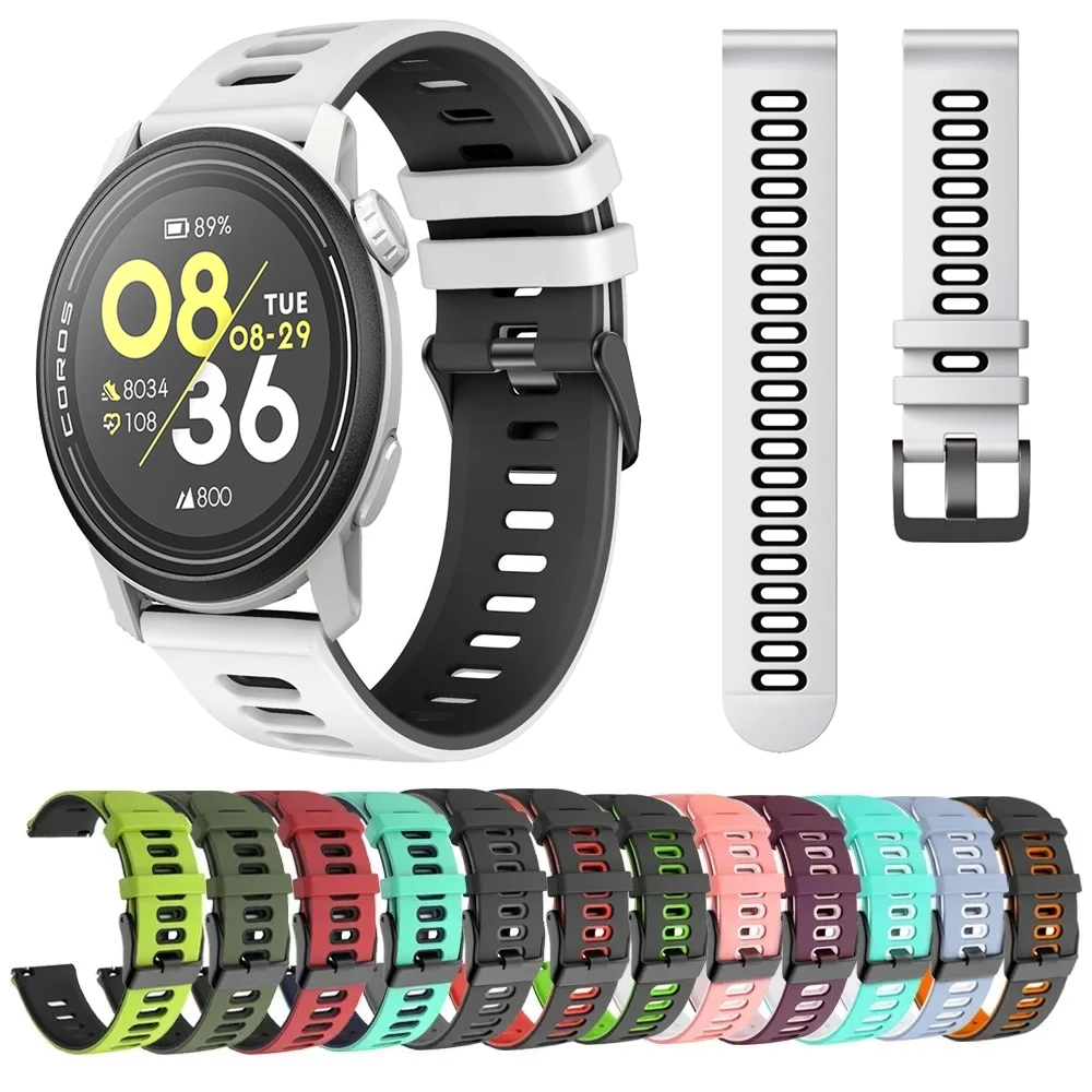 20mm 22mm Sports Silicone Wrist Strap For COROS PACE 3 2 Smart Watch Band For COROS APEX 2 Pro APEX 46mm 42mm Watchband Bracelet