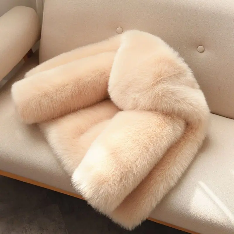 

2022 Winter Warm Faux Fur Coat Toddler Baby Girls Jackets and Coats Tops Outerwear Faux Fur Long Sleeves Kids Baby Fashion W52