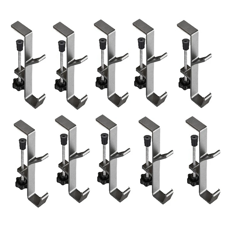 

10Pcs Double-Layer Locking Desk Hook Bag Hook Office Desk Mobile Bag Hook Desk Side Table Hook