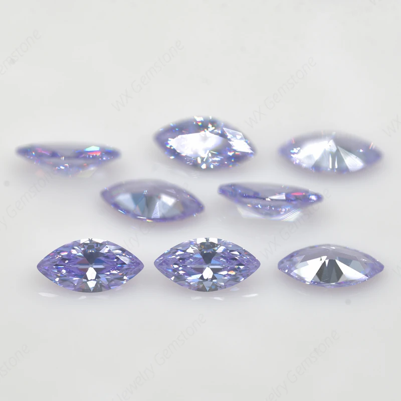 Lavender Marquise Cut Brilliant Size 1.5x3~8x16mm Loose CZ Stone Synthetic Gems 5A  Cubic Zirconia DIY for Jewelry