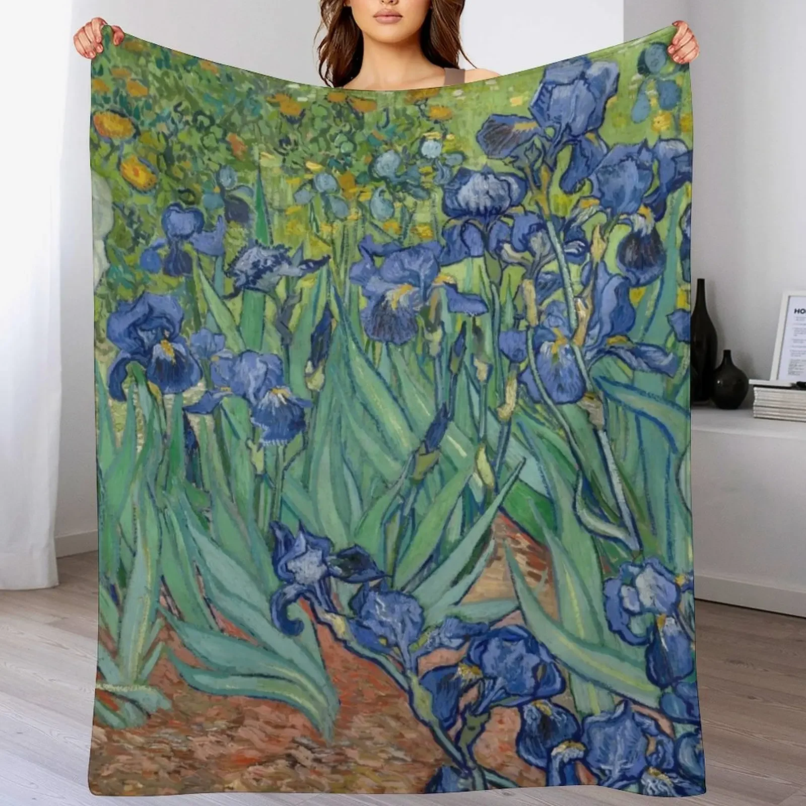 

Irises Throw Blanket Soft Solid Color Blanket for Couch Bed