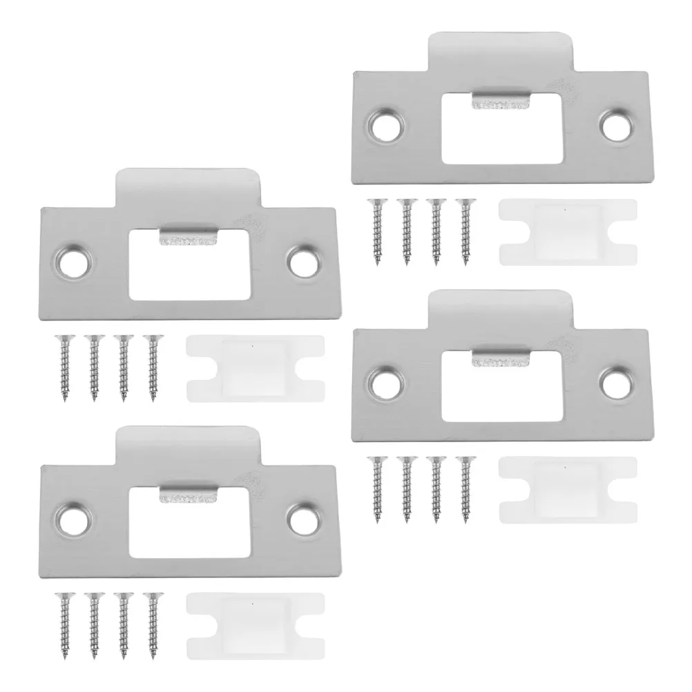 

4 Sets Lock Tongue Buckle Door Reinforcement Security Plate Deadbolt