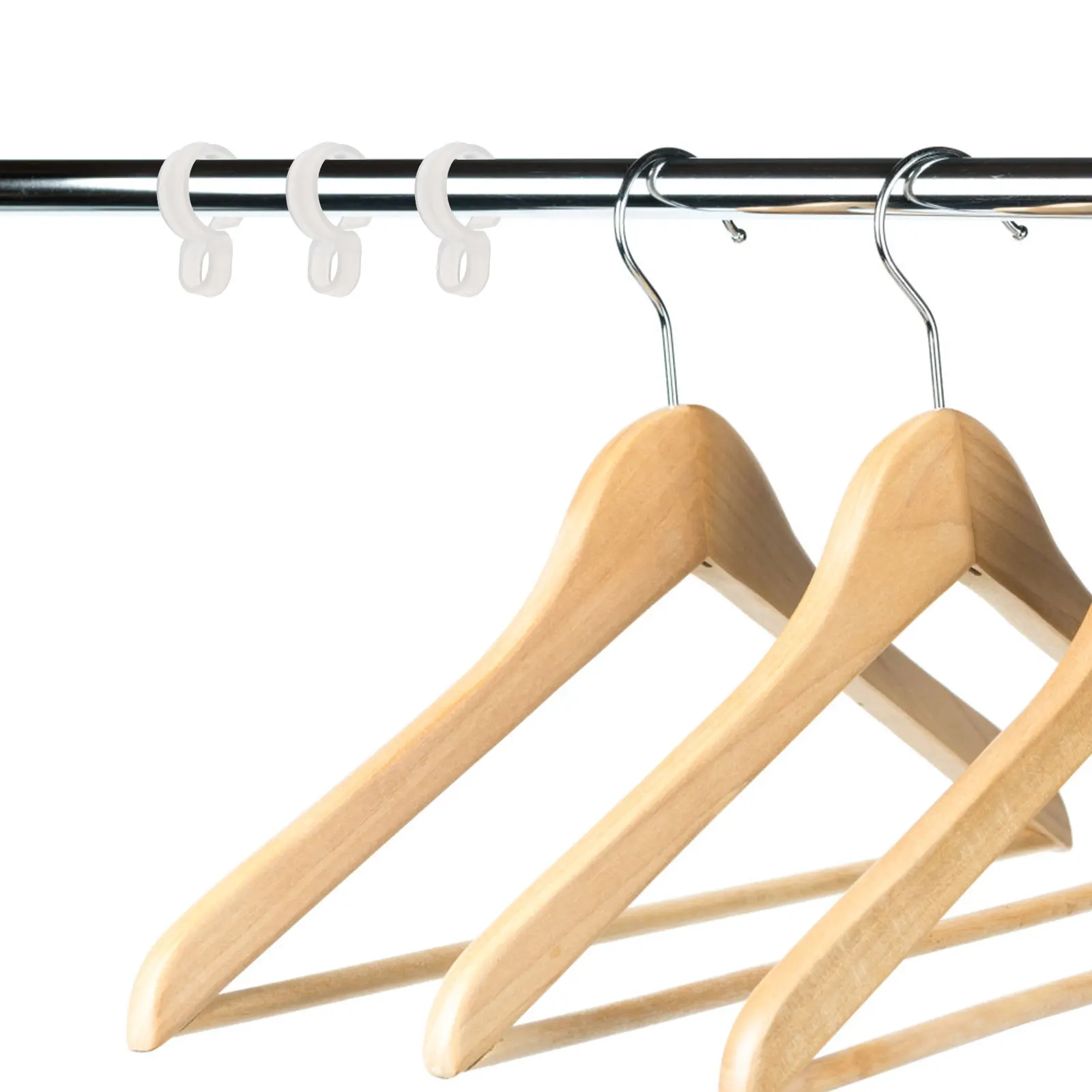 

60pcs Windproof Clothes Hanger Hooks Round Anti-Slip Fixing Buckle For Home Plastic Household Hook Clothes Drying Pole