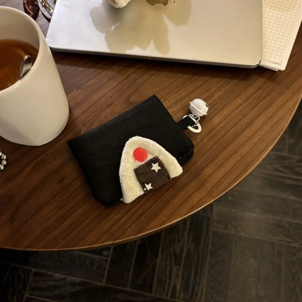 Woman Cute Coin Purse Rice Ball Card Holder Money Card Integrated Canvas Portable Small Bag Storage Bag Makeup Lipstick Bag