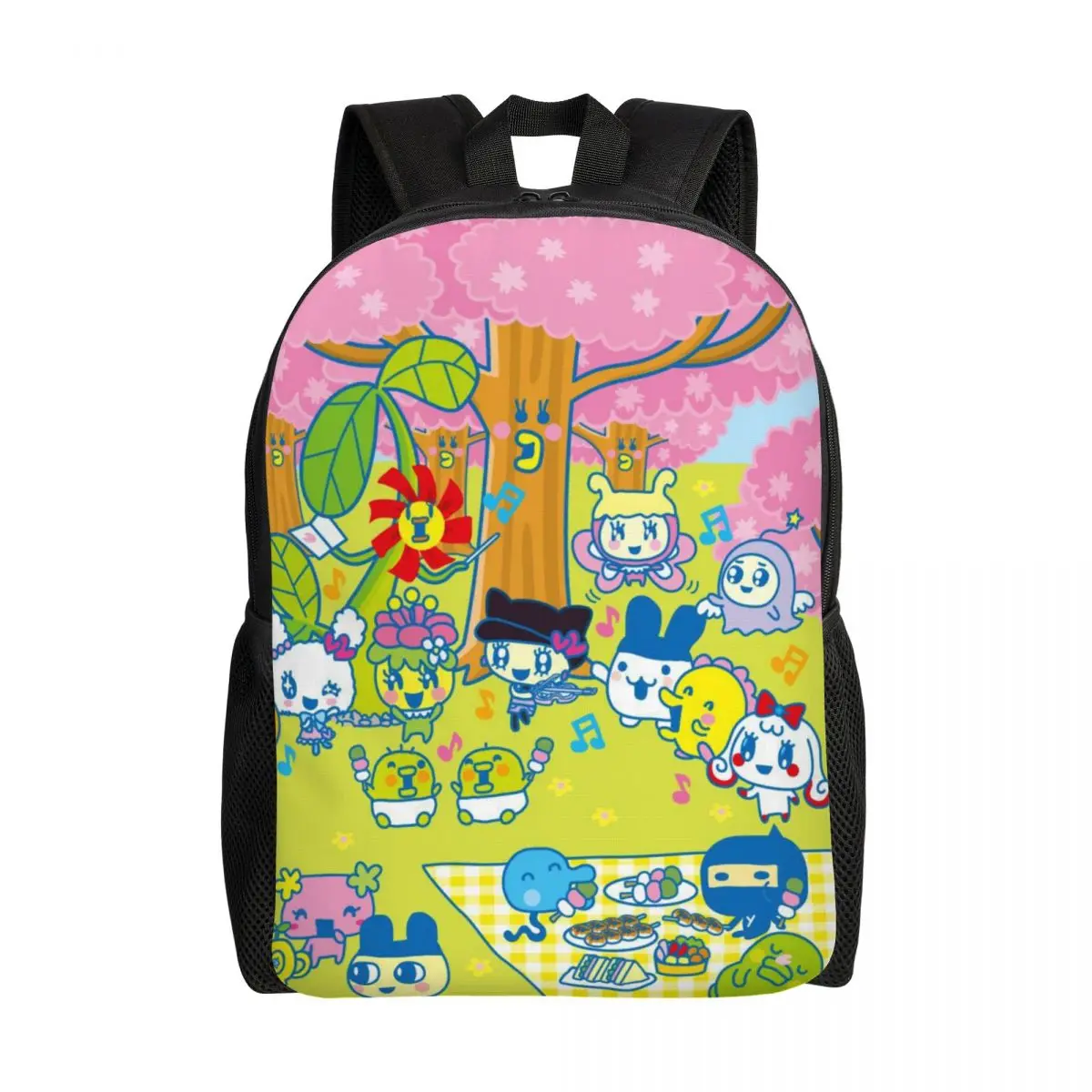 حقيبة ظهر كرتونية مخصصة من Tamagotchies للنساء والرجال حقيبة كتب لطلاب المدارس الجامعية تناسب حقائب الكمبيوتر المحمول مقاس 15 بوصة