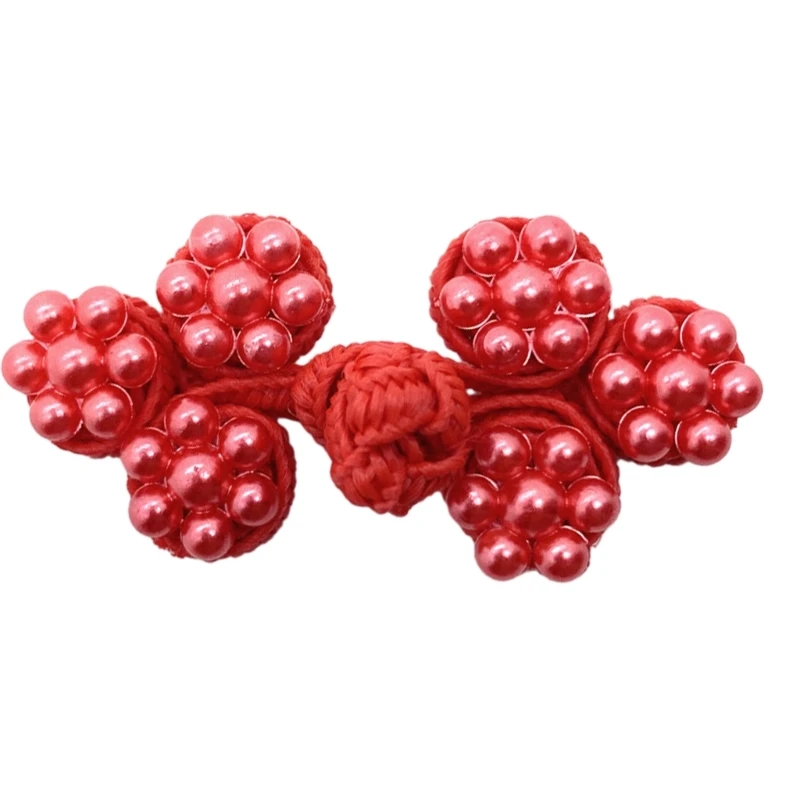 Bouton nœud perles rondes couleur 634C, Cheongsam/cape/attache Cardigan pour couture bricolage