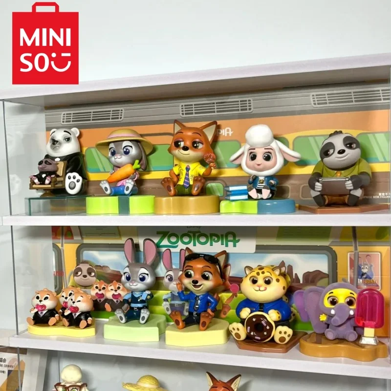 

Anime Miniso Disney Zootopia Series Obediently Sit Series Blind Box Toys Judy Hopps Nick Mysterious Box Desktop Ornaments Toys
