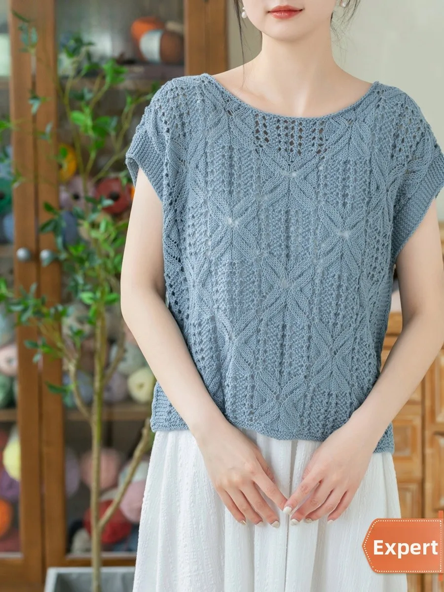 

Набор для рукоделия: вязаный жилет с вырезом-лодочкой из льняной пряжи SuSuJie, модные аксессуары для дома, лето 2023, уникальный стиль