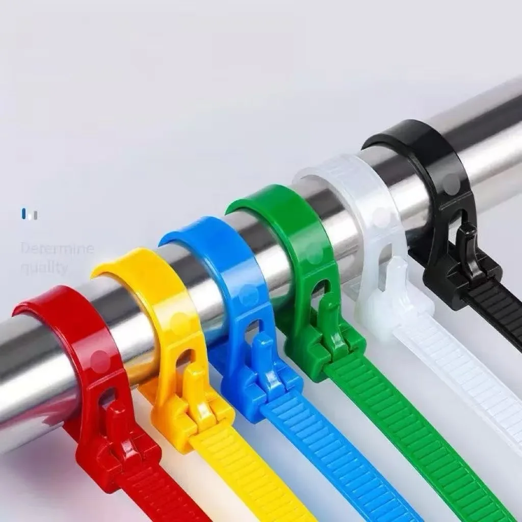 100 wiederverwendbare Kabelbinder, Kabelverschluss-Schlaufenbinder aus Nylon, abnehmbar, recycelbar, gemischte Farben, schwarz, weiß