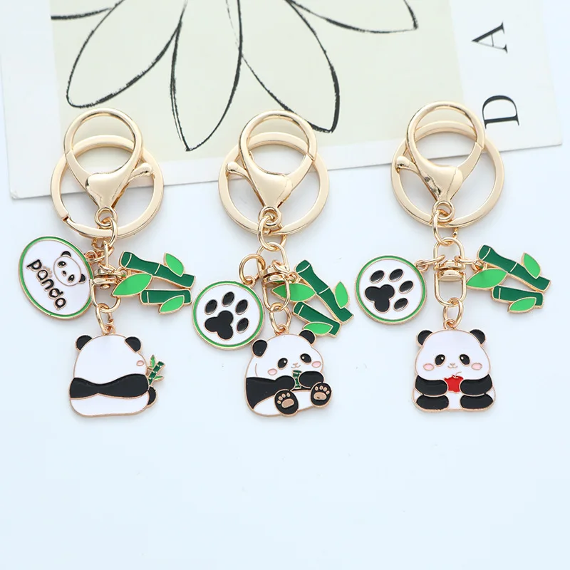 

Мультяшный милый гигантский брелок с пандой в китайском стиле, изысканный металлический кулон, сумка, подвесное украшение