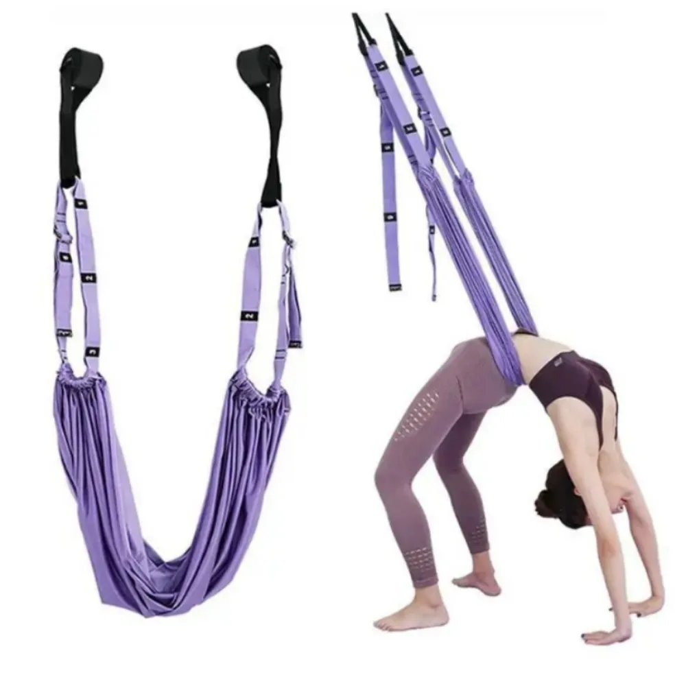 New Adjustable Pull Rope Aerial Yoga Strap Hammock Door Hanging Stretch Leg Splits Trainer Flexibility Swing Female Gym Belt