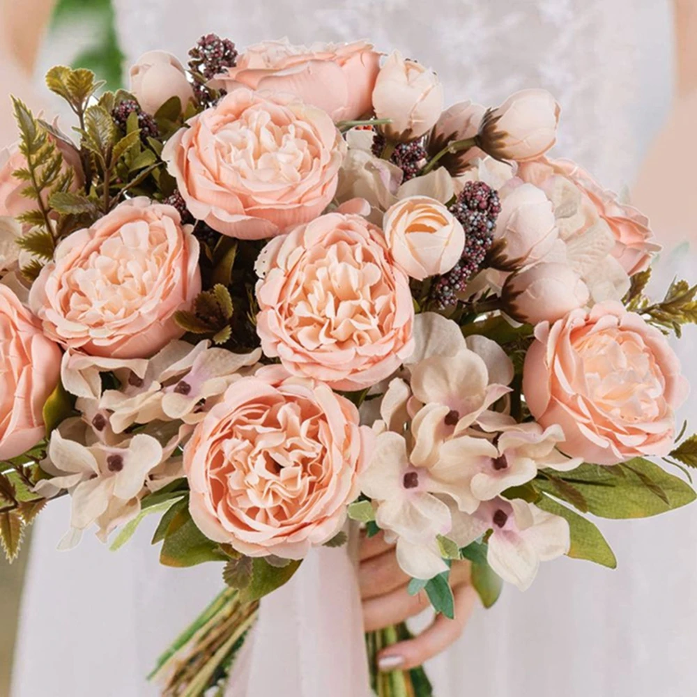 Künstliche Blumen, Festival-Girlande, Hochzeit, Garten, Rosenbogen, gefälschte Pfingstrose, Brautsträuße, Vase, Zimmer, Heimdekoration, Seidenhortensie