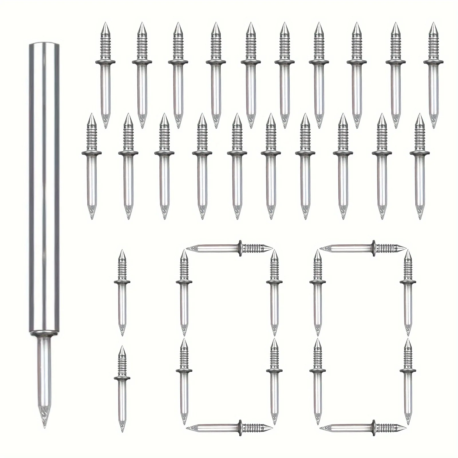1set/101pcs Invisible Wall Nails with Sleeve, Spiral Shank Traceless Fasteners, No Damage Removable for Home Kitchen Decor