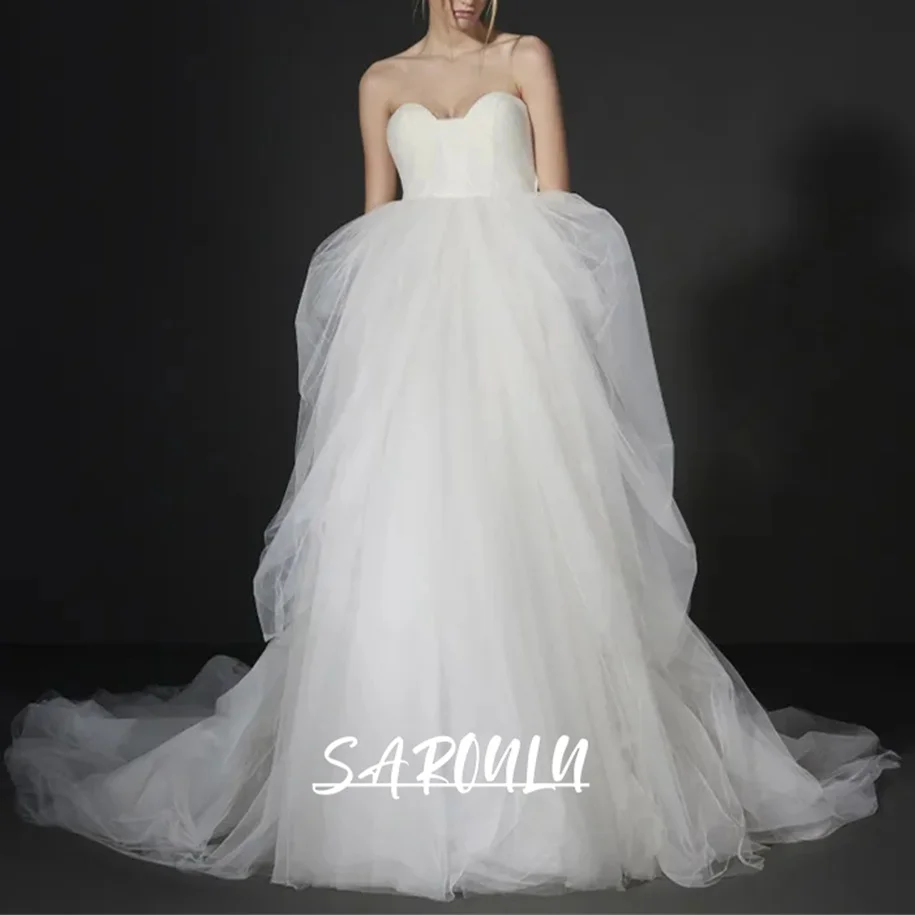 

Simple Crape Bride Dress Strapless Long Wedding Dresses for Bridal 2025 Chic Modern Zipper Closure Customized Bridal Gown