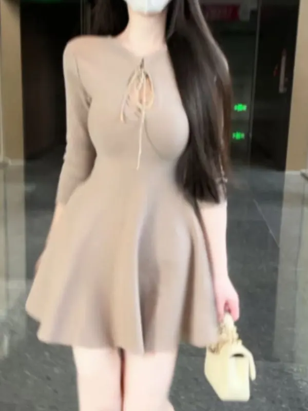 

Пышная юбка Ele ort с завышенной талией, модная, из смесового хлопка, повседневная рабочая одежда для молодых женщин