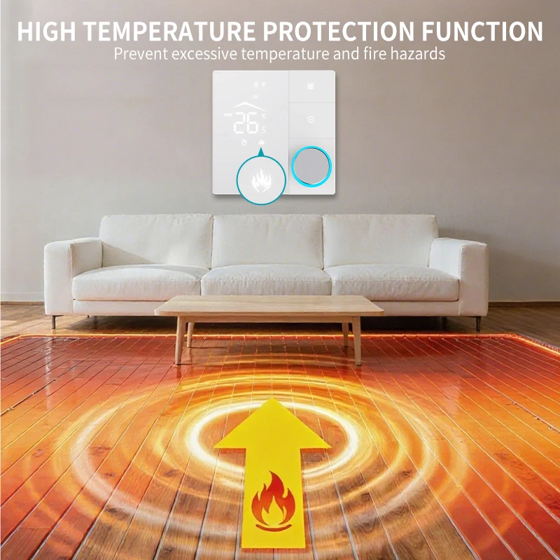Minco Heat NEW Smart Knob WiFi Temperature Controller 90~240V 3/16/25 A Work with Water/gas Boiler Underfloor Heating Thermostat